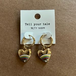NWT RAINBOW 🌈 HEART EARRINGS